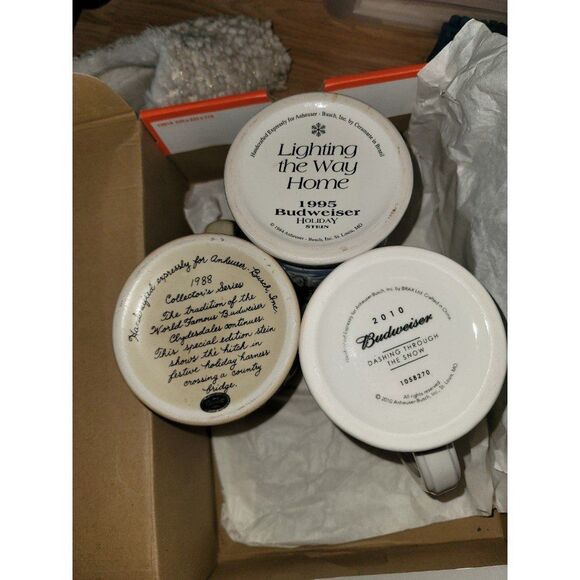 Budweiser Clydesdale Beer Stein Collectible Mugs Holiday Horses Bar Drinkware - Picture 12 of 13